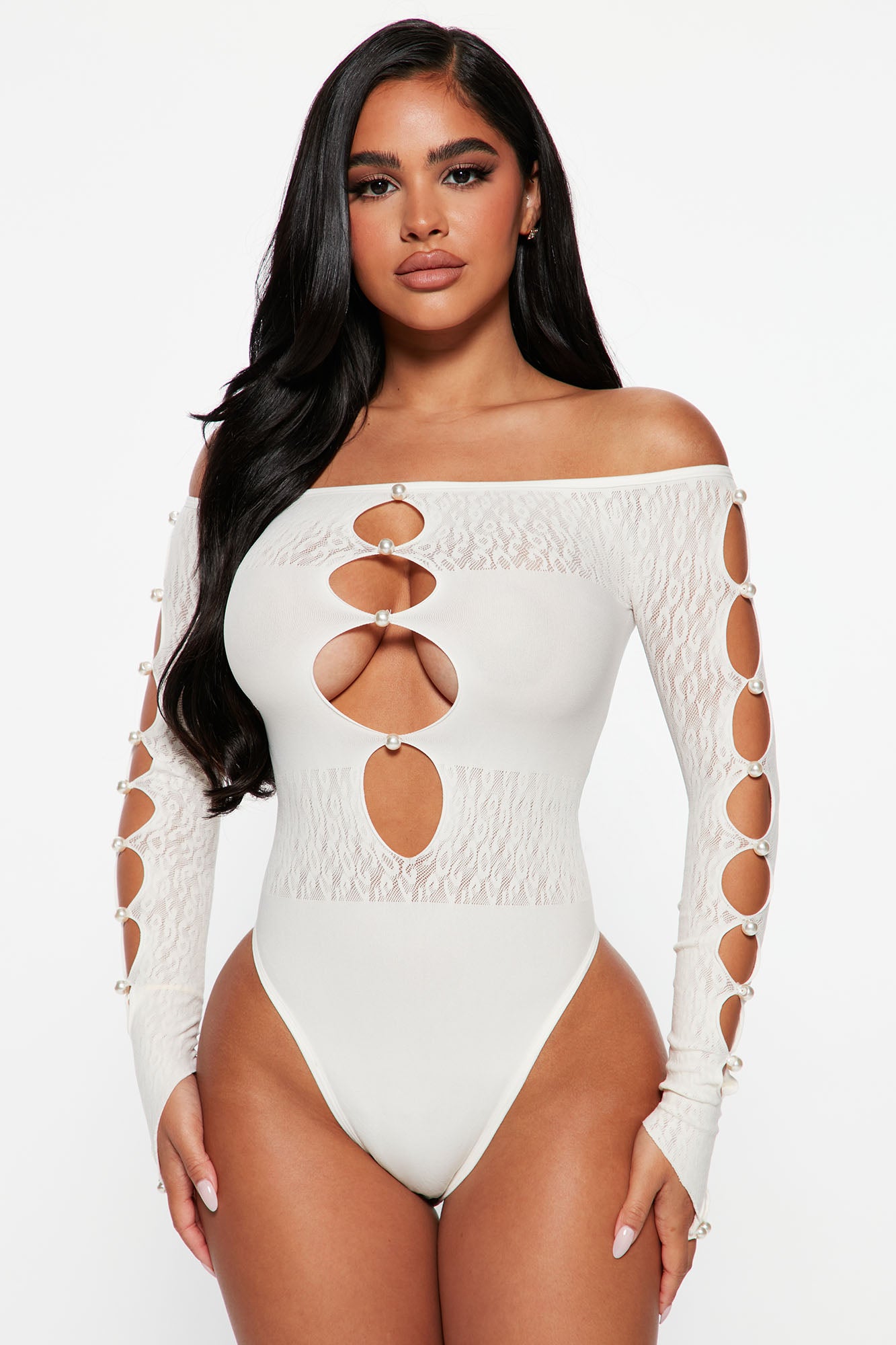 Girls With Pearls Seamless Bodysuit - Ivory Online Deal